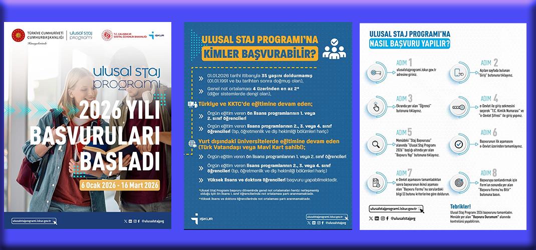 Ulusal Staj Programı başvuruları başladı!